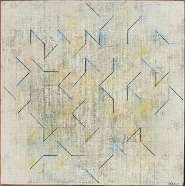 TM 12.677, 1977, olio su tela, 40 x 40 cm, acquisizione 1990, foto Roberto Pellegrini, © Museo Villa dei Cedri, Bellinzona
